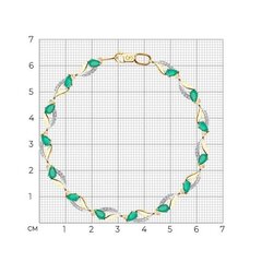 750239 - Браслет из золота с зелеными агатами и фианитами