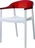 Кресло пластиковое Carmen белое, красное