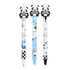 
          Ручка гелевая, пиши-стирай, автоматическая, Basir, синие чернила, серия "Панда", с игрушкой, 36 шт