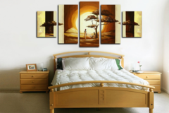 Модульная картина "Дерево на закате"