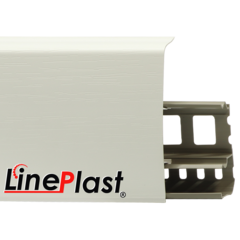 Плинтус Line Plast 85 мм LS001 – Белый с тиснением
