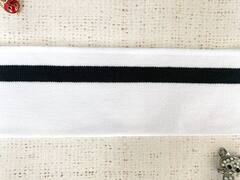 Подвязы трикотажные, ш. 6,5 см, L 123 см, белый с чёрным