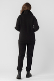 Утепленный спортивный костюм для беременных и кормящих 15182 черный /кожа черная
