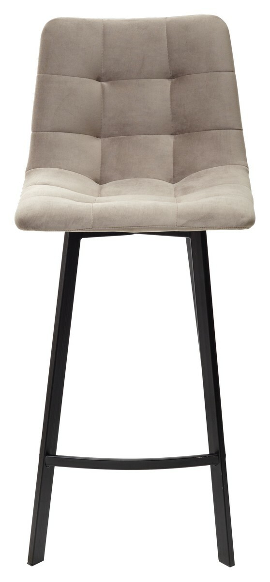 Полубарный стул CHILLI-QB SQUARE латте #25, велюр / черный каркас (H=66cm) М-City