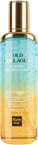 FarmStay Gold Collagen Nourishing 2 In 1 Serum Toner Тонер-сыворотка 2 в 1 с золотом и коллагеном