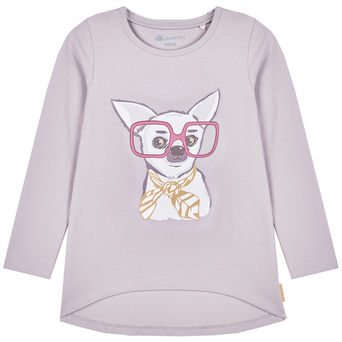 Светло-серый джемпер для девочки с принтом KOGANKIDS