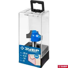 ЗУБР 25.4 x 14 мм, радиус 6.3 мм, фреза пазовая фасонная №1, Профессионал (28740-25.4)