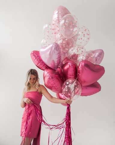 Связка гелиевых шаров Pink Love