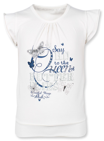 Нарядная блузка Daga с бабочками, цвет молочный