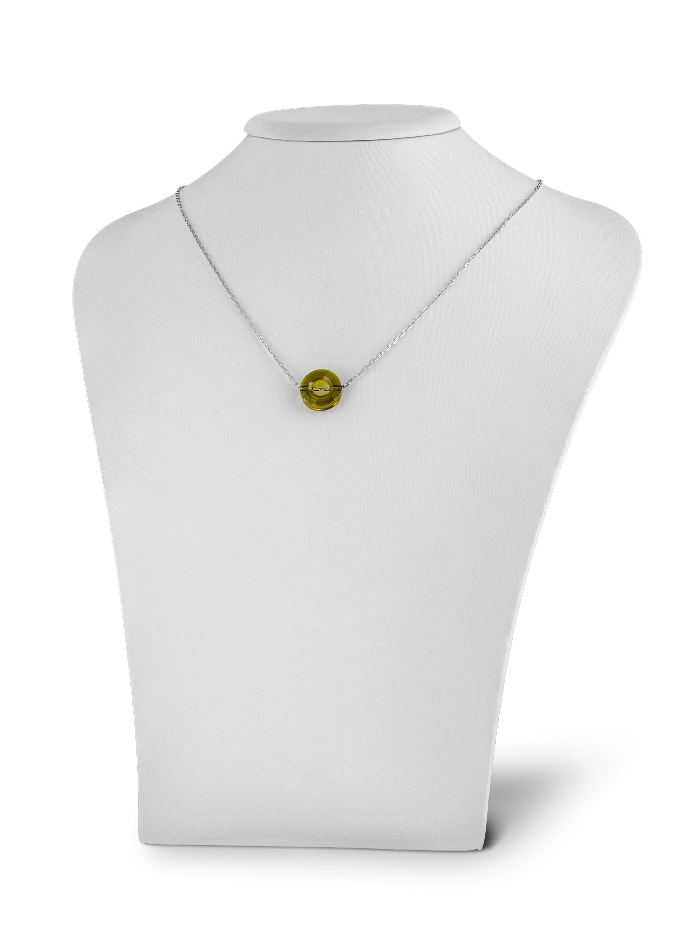 Серебряный чокер с кристаллом Swarovski Olivine