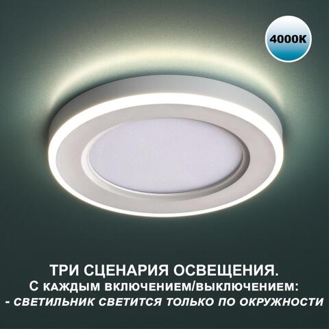 Встраиваемый светодиодный светильник Novotech SPAN 359016, IP20 LED 4000К 18W+6W 100-265V 1680Лм