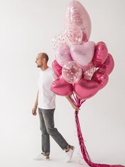 Связка гелиевых шаров Pink Love