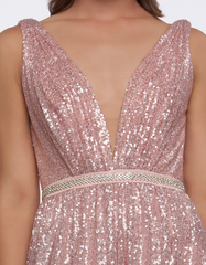 Нежное мерцающее платье в цвете Crystal Blush Mac Duggal 7706