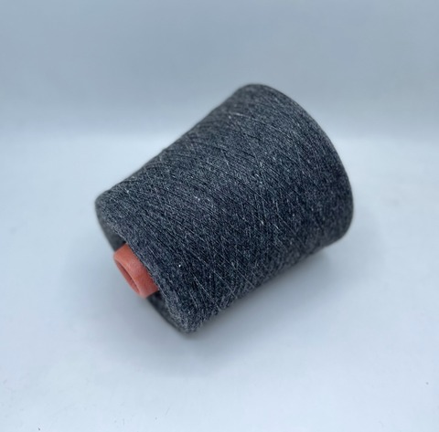 Бобинная пряжа (пр.Италия),1600м/100гр, 80%шерсть, 20%полиамид, цвет- Темно-серый,неоднотонный, арт.31636
