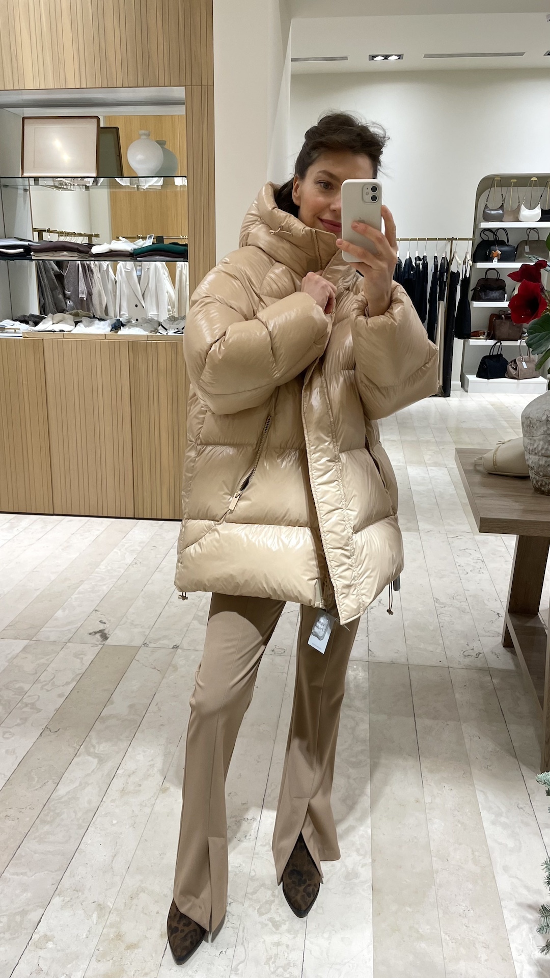 Зимний пуховик с жемчужным блеском PREMIUM QUALITY