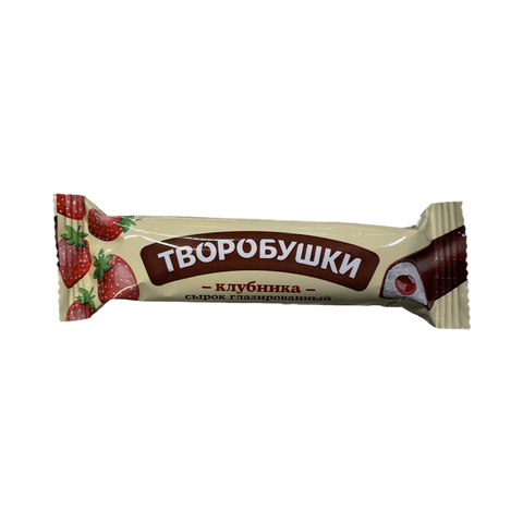 Сырок Творожный Глазированный Творобушки С Начинкой Клубника мдж 20% флоупак 40гр