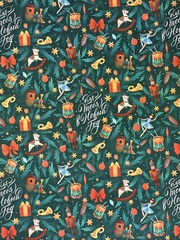 Упаковочная бумага глянцевая, «Новый год 2026: Лошадь», Щелкунчик», 0,7*1 м, 5 листов