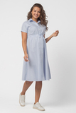 Платье для беременных 14597 голубая полоска