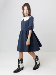 платье  для девочки  К 5935/индиго