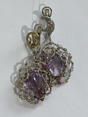 Аметист (серьги из серебра)