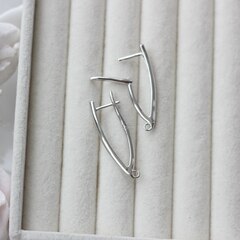 Швензы удлинённые 36*4 мм с английским замком, родий, Ш126