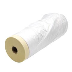 Пленка защитная с клейкой малярной лентой, прозрачная, HDPE, рулон 3,5х25м, толщина 8мкм (РемоКолор) 09-0-035