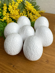 №2 Яйца пасхальные из пенопласта, белые, размер 9*7 см, набор 7 штук