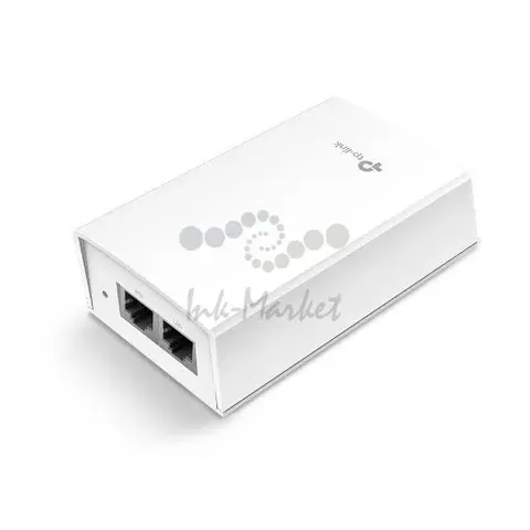 PoE-адаптер TP-LINK TL-POE4824G Адаптер пассивного PoE 48 В / 24 Вт, один входной порт Giga LAN и один выходной порт PoE Giga power + data, удобный настенный дизайн, автоматическая регулировка мощности, plug and play. (082604) {30}