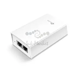 PoE-адаптер TP-LINK TL-POE4824G Адаптер пассивного PoE 48 В / 24 Вт, один входной порт Giga LAN и один выходной порт PoE Giga power + data, удобный настенный дизайн, автоматическая регулировка мощности, plug and play. (082604) {30}
