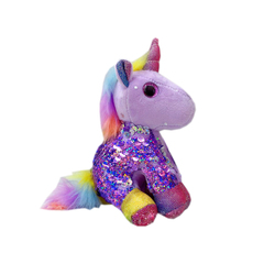 Брелок Единорог с пайетками фиолетовый 13 см