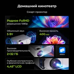 Проектор Cactus CS-PRM.04WT.WUXGA-A LCD 400Lm ANSI (1920x1080) 2000:1 ресурс лампы:50000часов 1xUSB typeA 1xHDMI 2.5кг — фото 3