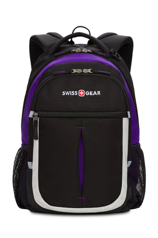 Рюкзак школьный SWISSGEAR Montreux, черный/фиолетовый (SA13852915) 32x15x45 см., 22 л. | Wenger-Victorinox.Ru