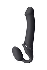 Черный безремневой вибрострапон Vibrating Bendable Strap-On L - 