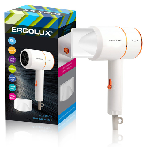Фен Ergolux ELX-HD11-C01 Белый/Розовый