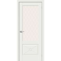 Купить Межкомнатная дверь эмалит Прима-13.2.0.0 White Matt остеклённая