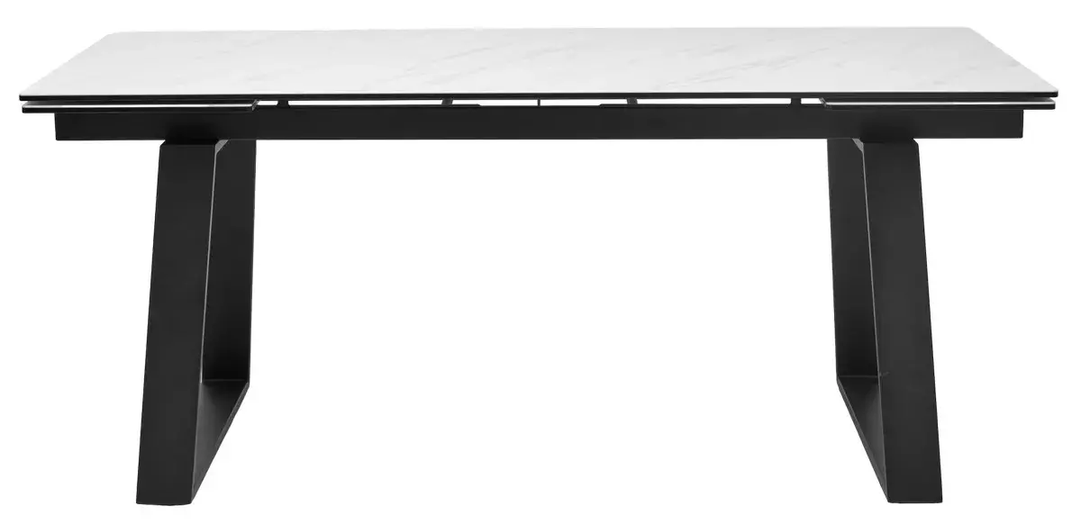 Стол VASTO 200 MARBLES KL-99 Белый мрамор матовый, итальянская керамика/ черный каркас, DISAUR