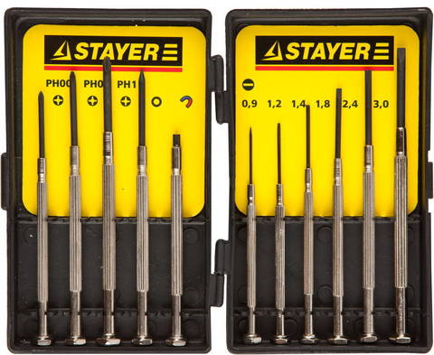 STAYER 11 предм., часовые отвертки (2560-H11)