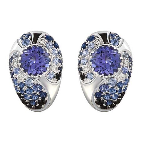 Серьги с Танзанитом, Сапфирами и Бриллиантами, E0206-0/5