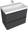 Aquanet 330468 Тумба Эмбер 80 2 ящ. цв.черный матовый (330468)