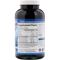 Carlson Labs, EcoSmart Omega-3, натуральный ароматизатор «Лимон», 1000 мг, 180 мягких таблеток