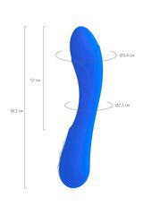 Нереалистичный синий вибратор BLURY - 18,5 см. - 