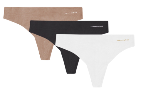 Спортивные трусы Tommy Hilfiger Thong 3P - black/white/misty blush