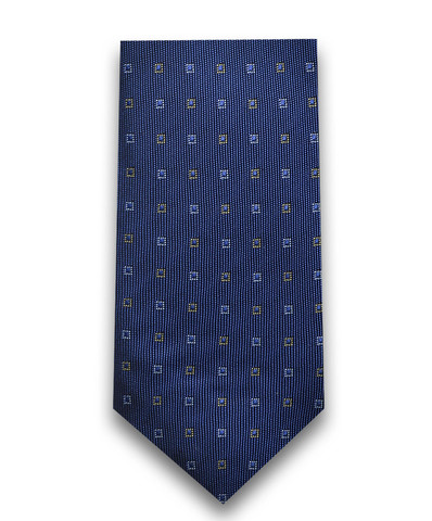 Синий галстук с квадратиками TSAREVICH