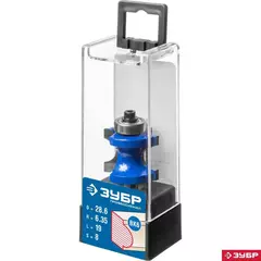 ЗУБР 28.6 x 19 мм, радиус 6.3 мм, фреза полустержневая с подшипником, Профессионал (28722-28.6)