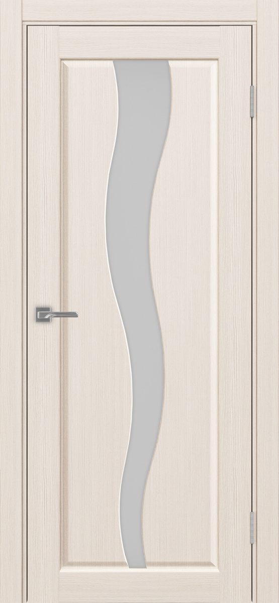 Дверь межкомнатная Оптима Порте Сицилия 730.121, цвет перламутровый ясень, экошпон, стекло мателюкс