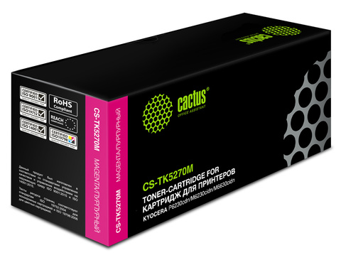 Картридж лазерный Cactus CS-TK5270M TK-5270M пурпурный (6000стр.) для Kyocera Ecosys P6230cdn, M6230cidn, M6630cidn