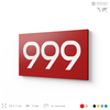 Номер на дверь 999, табличка на дверь для офиса, квартиры, кабинета, аудитории, склада, красная 120х70 мм, Айдентика Технолоджи