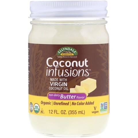 Now Foods, Ellyndale Naturals, Coconut Infusions, безлактозный ароматизатор масла, 355 мл (12 жидк. унций)
