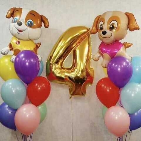 воздушный шары Щенячий патруль Скай, Крепыш, шары на день рождения 4 года