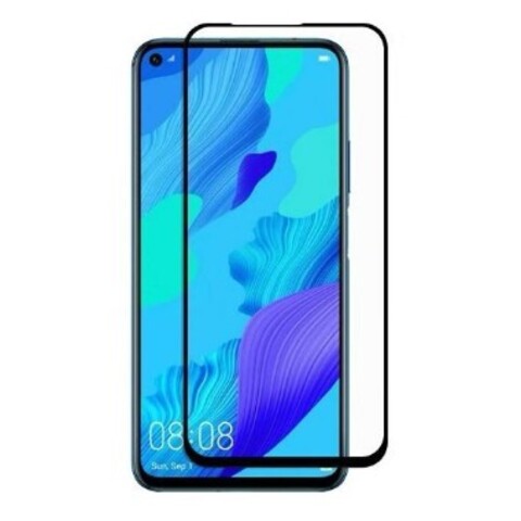 Защитное стекло 6D на весь экран 9H для Huawei Nova 5T (Черная рамка)